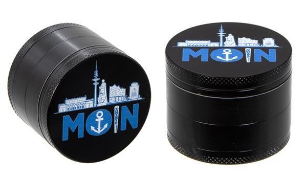 Grinder / Pollinator Aluminium - MOIN, schwarz, 4tlg. 50mm