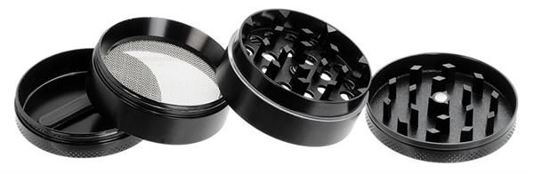 Grinder / Pollinator Aluminium - MOIN, schwarz, 4tlg. 50mm