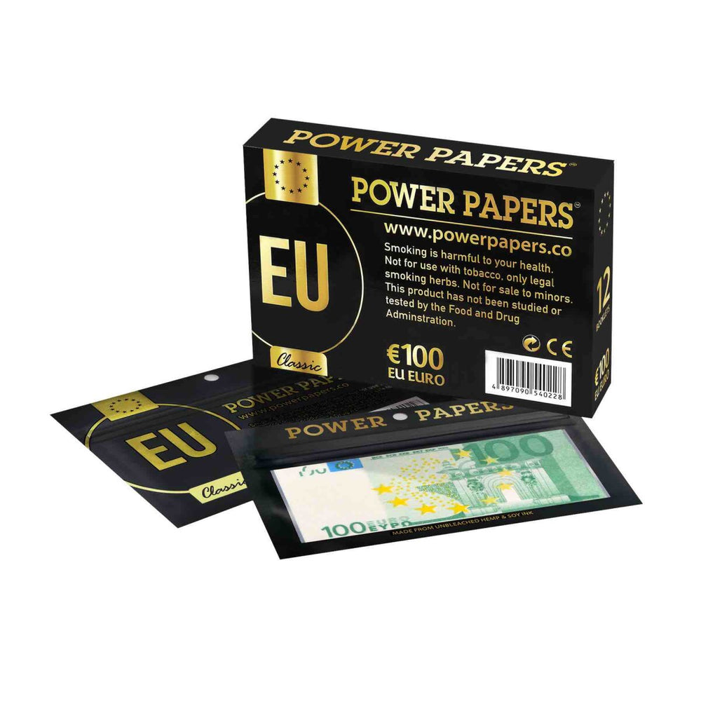 Power Papers 100 EURO - Super King Size + Tips - Box - 12 x 12 Stück