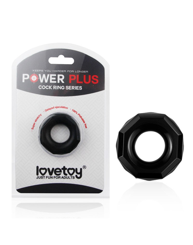 Rimba Latex Play - Quatro Cock Ring und Ball Splitter - Schwarz