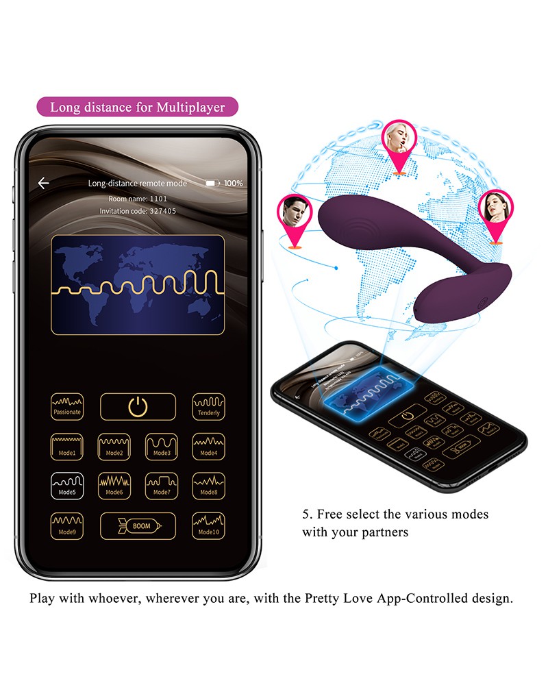 Pretty Love - Baird - Wearable G-Punkt-Vibrator mit App-Steuerung - Lila