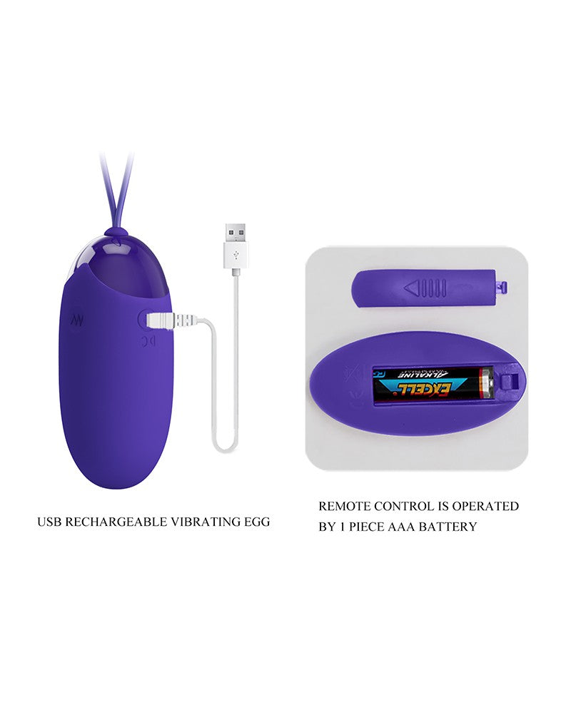 9: Pretty Love - Berger-Youth - Ei-Vibrator mit Fernbedienung - Blau
