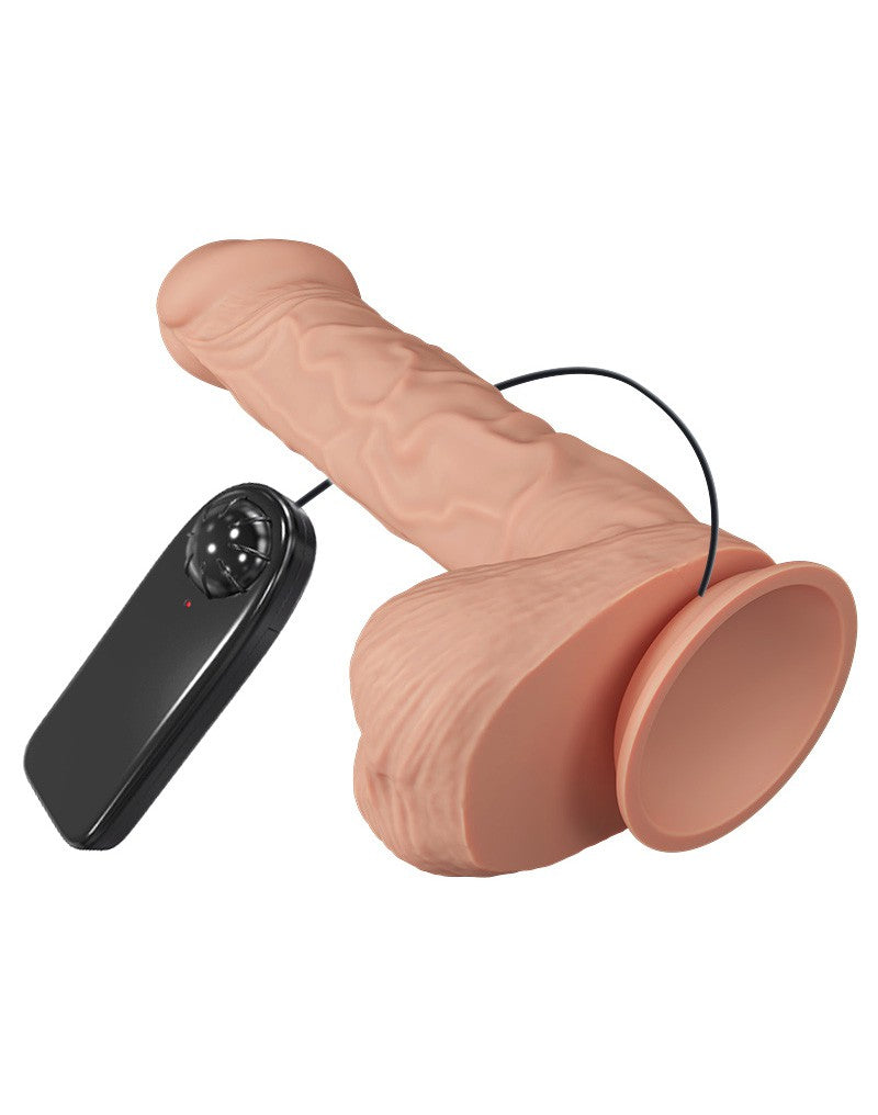 9: Pretty Love - Bergrisi - Realistischer Vibrationsdildo 26 cm - Nude