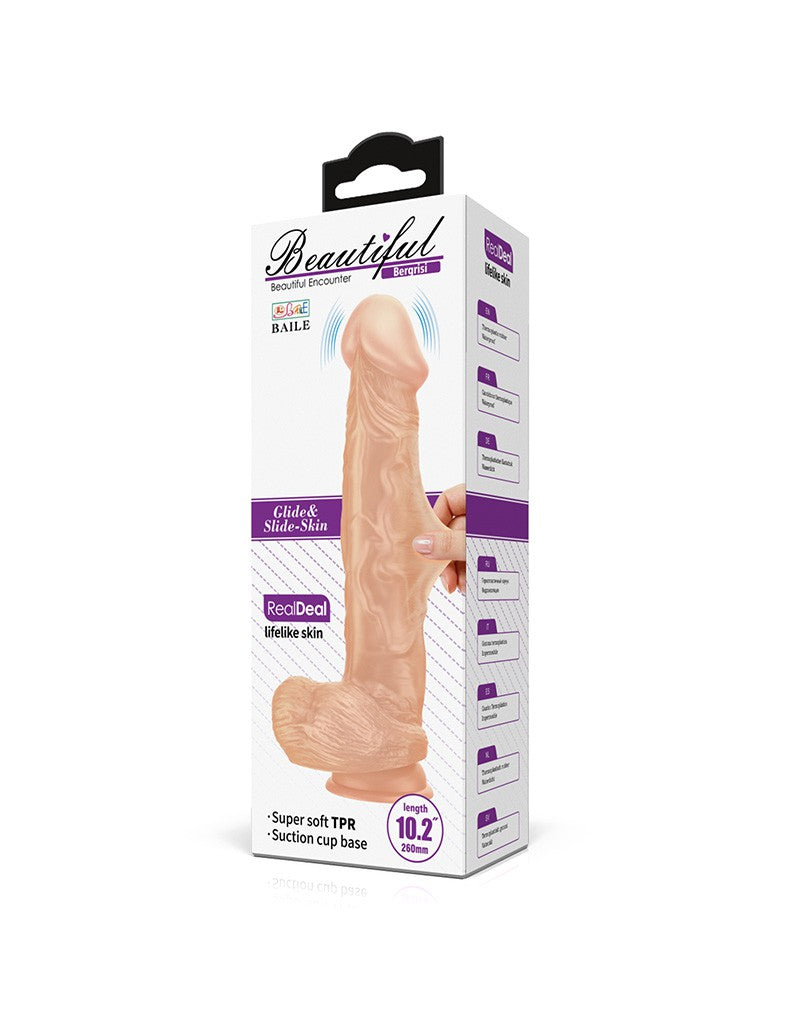 2: Pretty Love - Bergrisi - Realistischer Vibrationsdildo 26 cm - Nude