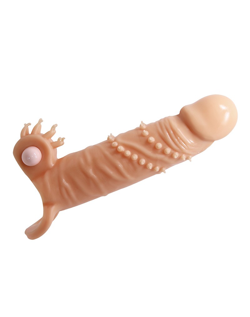 Pretty Love – Connor – Penishüllen-Vibrator mit Klitorisstimulator – Nude