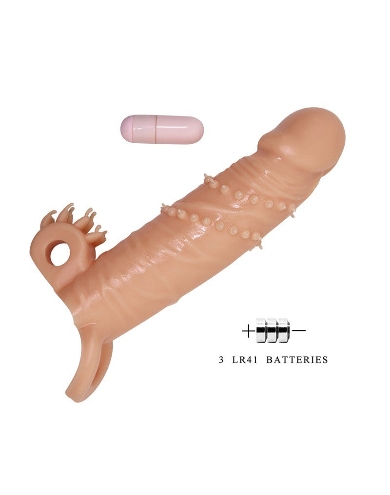 Pretty Love – Connor – Penishüllen-Vibrator mit Klitorisstimulator – Nude