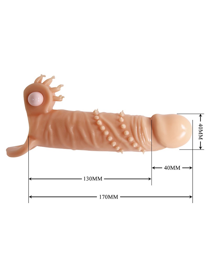 Pretty Love – Connor – Penishüllen-Vibrator mit Klitorisstimulator – Nude