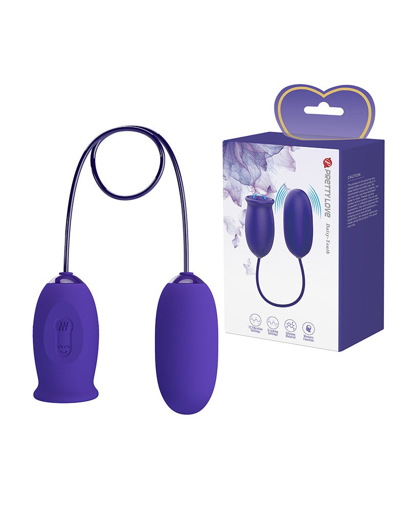 8: Pretty Love - Daisy-Youth - 2 in 1 Klitorislecker und vibrierendes Ei - Lila