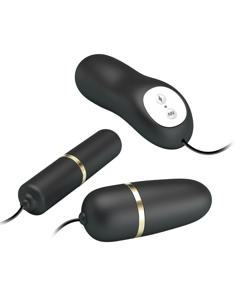 9: Pretty Love - Set mit Elektrostimulationskugeln - Schwarz