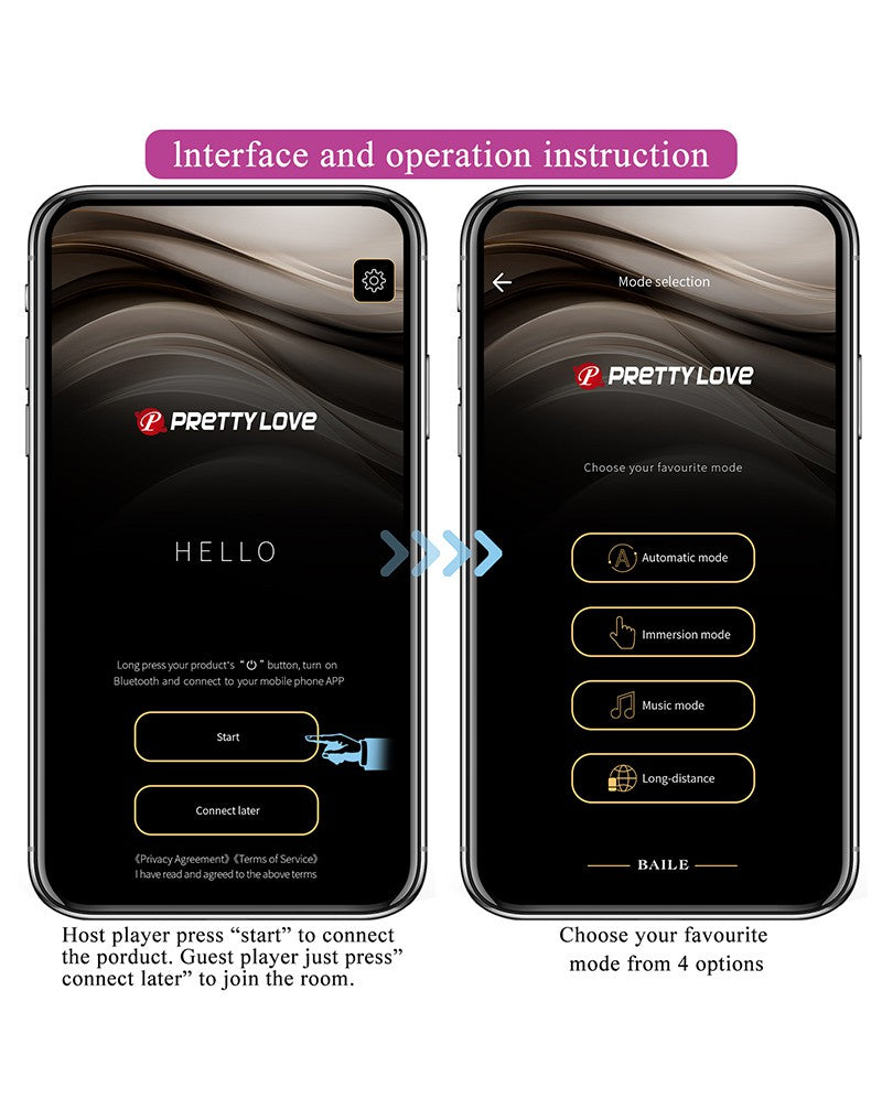 Pretty Love - Elvira - Vibrierende Kegelkugeln mit App-Steuerung - Lila