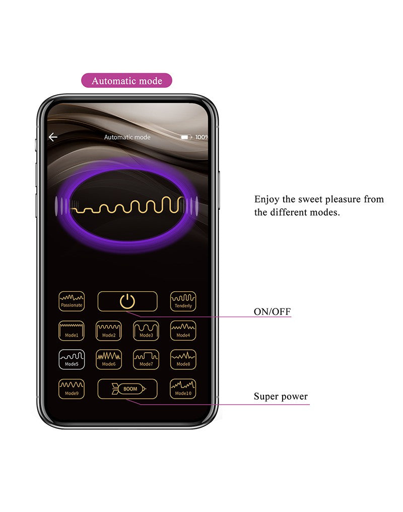 Pretty Love - Elvira - Vibrierende Kegelkugeln mit App-Steuerung - Lila