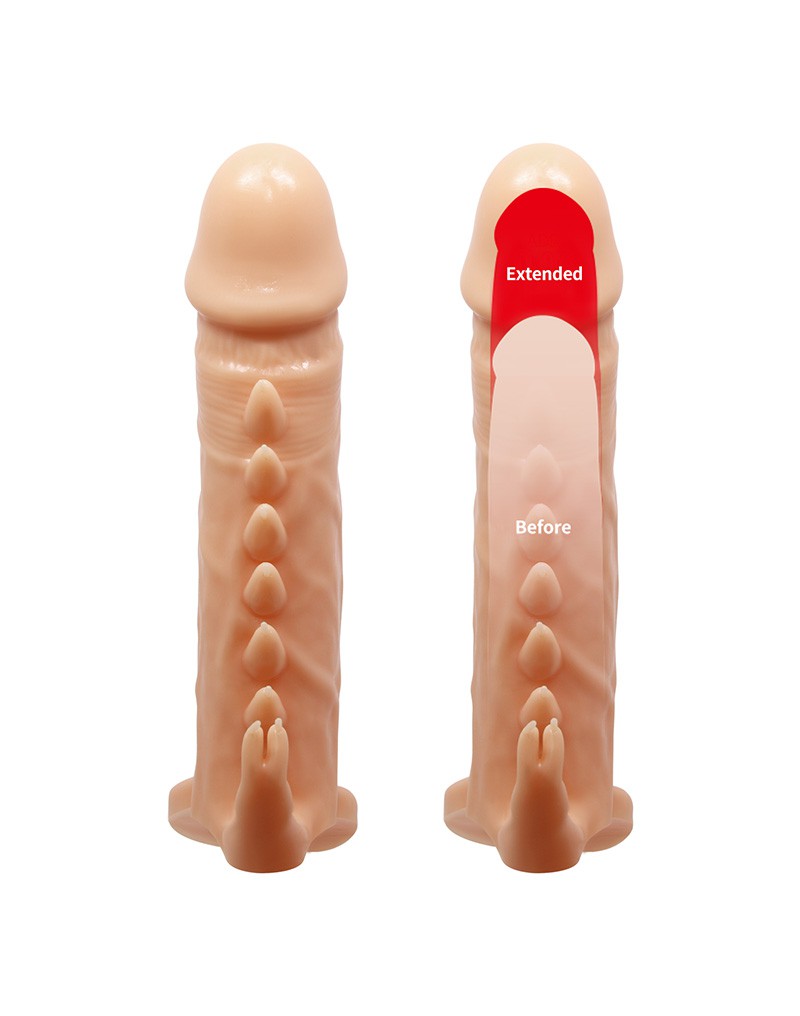 4: Pretty Love - Emmitt - Penishülle mit geripptem Design - Nude