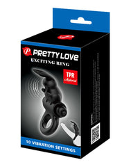 Pretty Love - Exciting Ring - Vibrierender Cockring - Schwarz