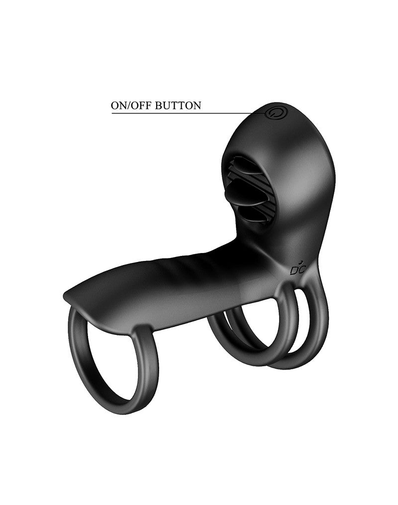 Pretty Love - Jammy - Cockring-Vibrator mit Klitorisstimulator - Schwarz