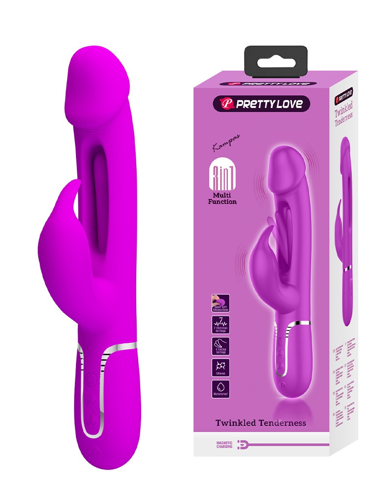 10: Pretty Love - Kampas - Rabbit Vibrator 3 in 1 - Lila