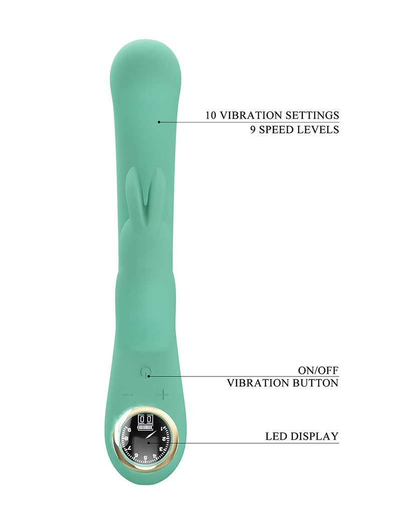 Pretty Love - Lamar - Rabbit-Vibrator mit digitaler LED-Anzeige - Blau