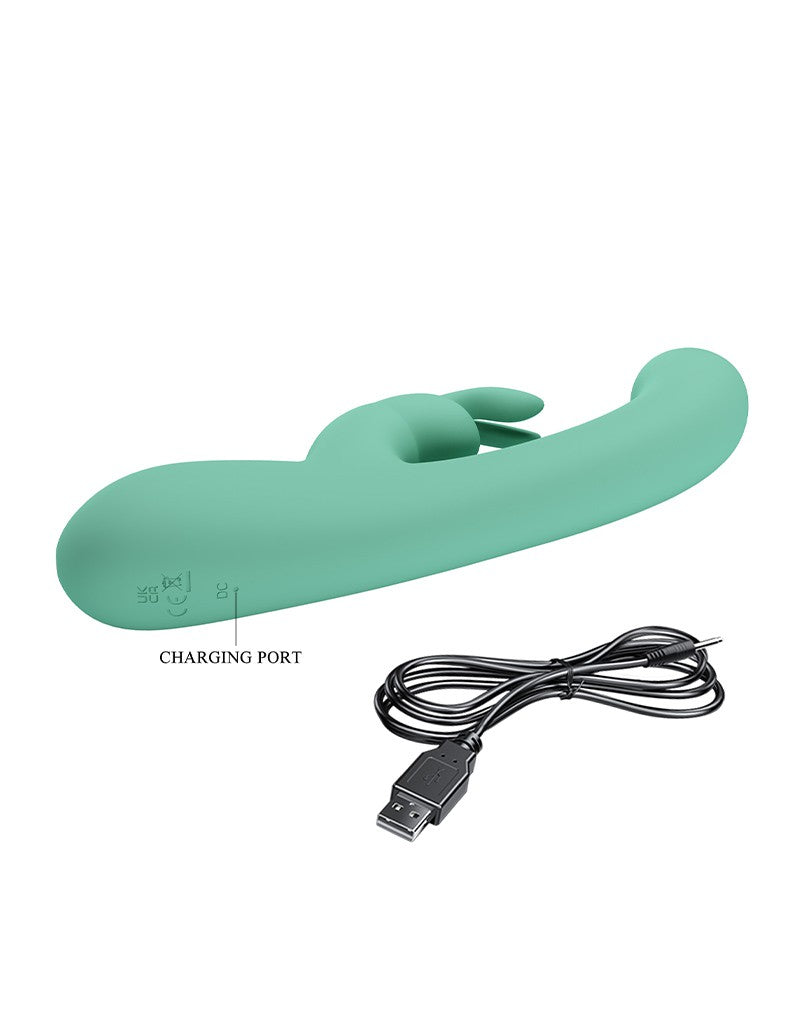 Pretty Love - Lamar - Rabbit-Vibrator mit digitaler LED-Anzeige - Blau