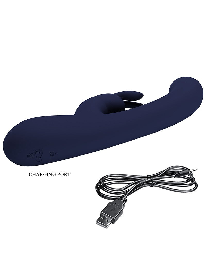 7: Pretty Love - Lamar - Rabbit-Vibrator mit digitaler LED-Anzeige - Dunkelblau