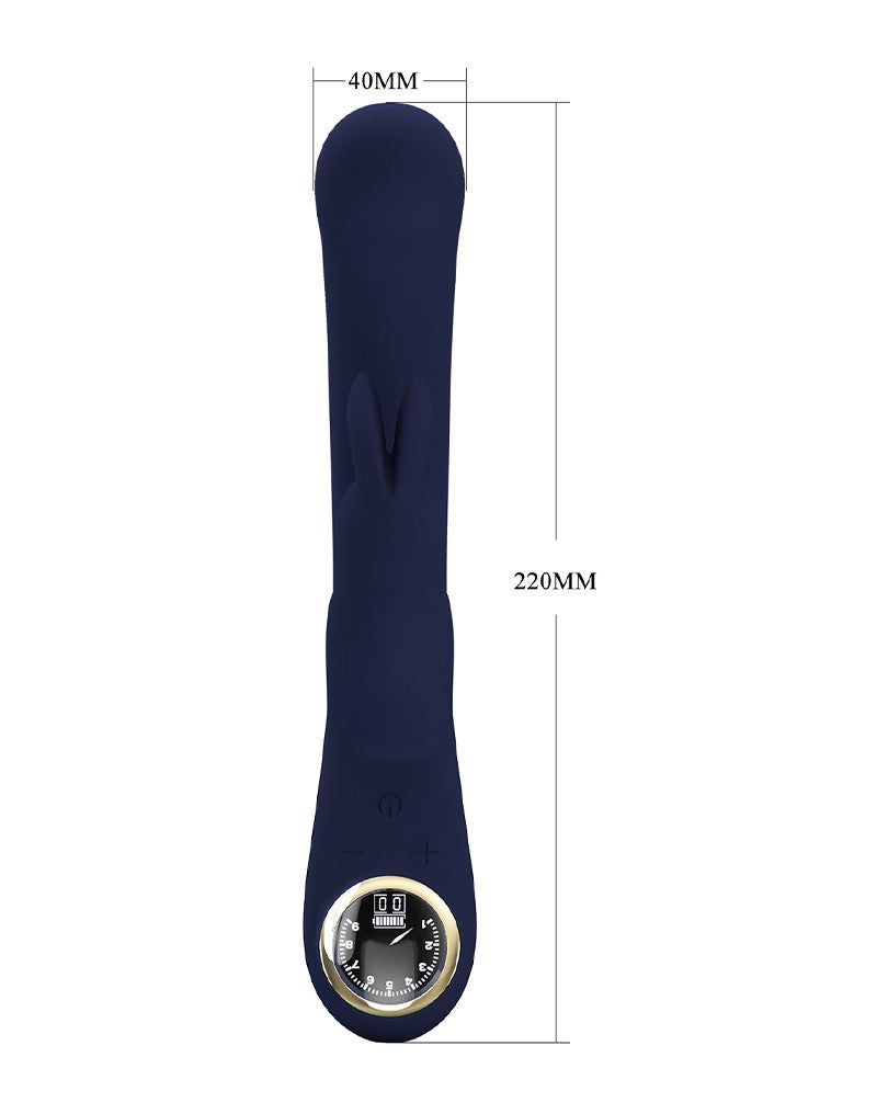 5: Pretty Love - Lamar - Rabbit-Vibrator mit digitaler LED-Anzeige - Dunkelblau