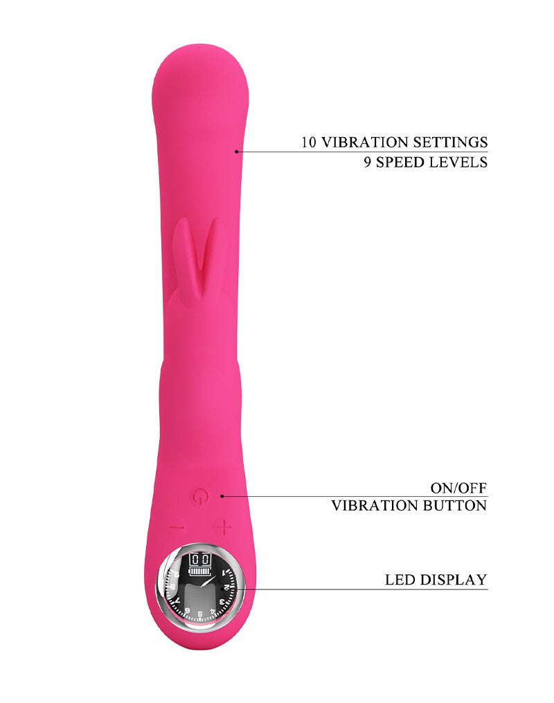 Pretty Love - Lamar - Rabbit-Vibrator mit digitaler LED-Anzeige - Pink
