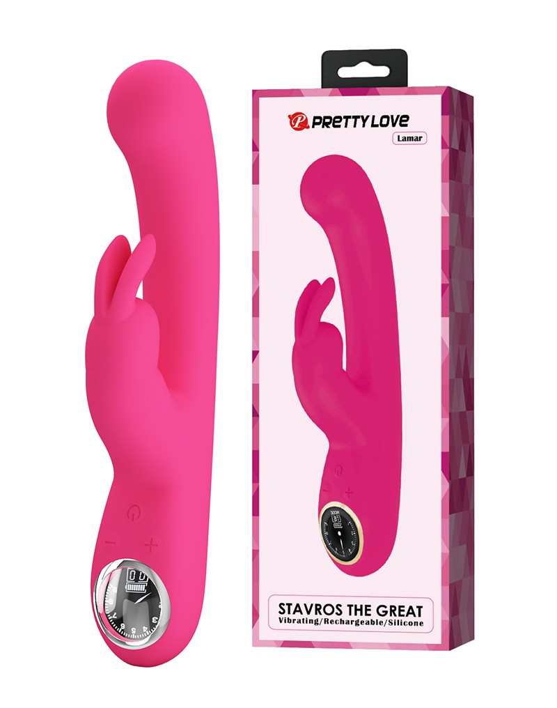 Pretty Love - Lamar - Rabbit-Vibrator mit digitaler LED-Anzeige - Pink