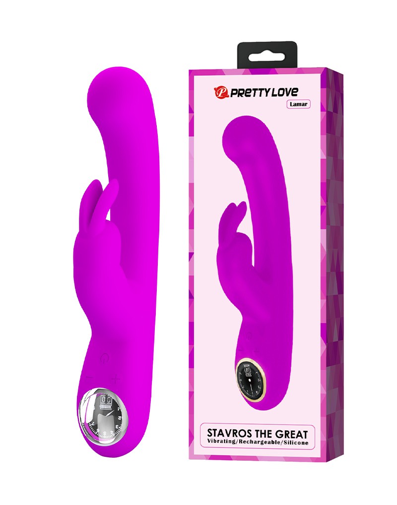 Pretty Love - Lamar - Rabbit-Vibrator mit digitaler LED-Anzeige - Lila