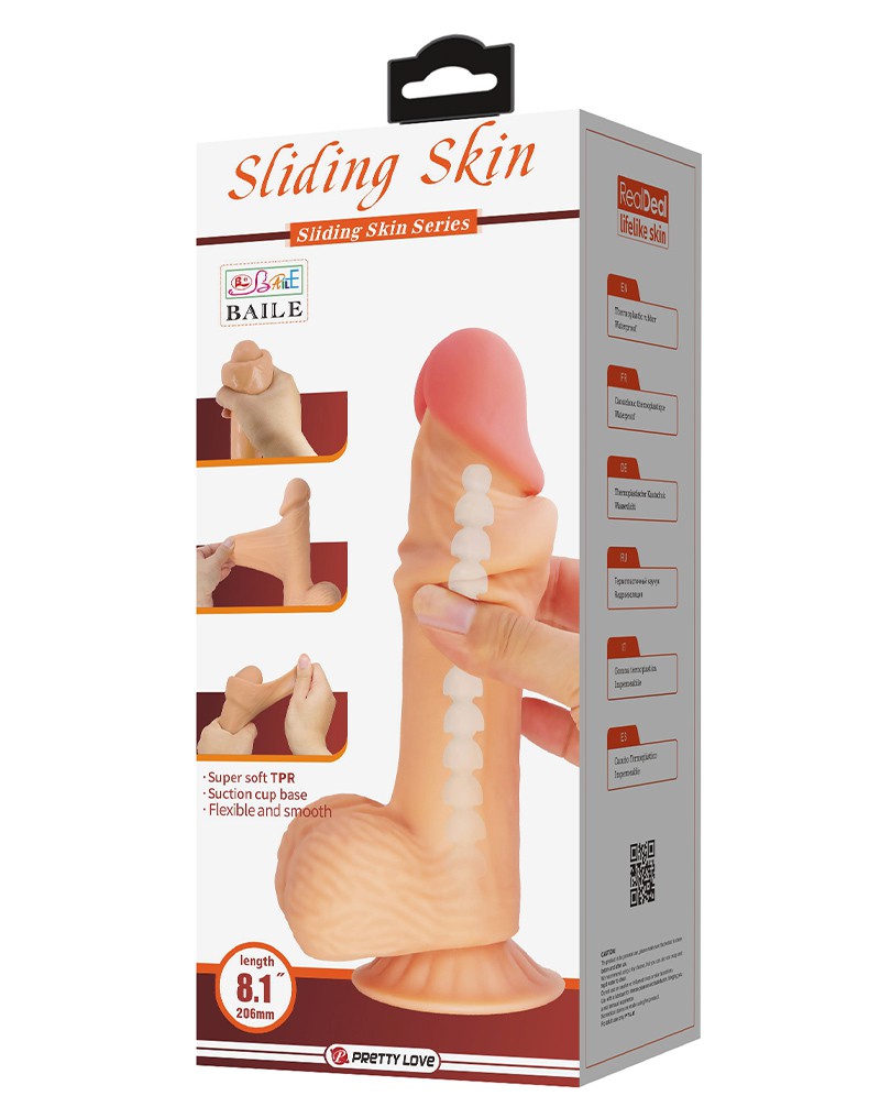 8: Pretty Love - Lisle - Sliding Skin 20.6 cm (Ø 4.4 cm) - Nude