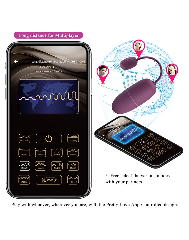 13: Pretty Love - Nymph - Wearable Vibrator mit App-Steuerung - Lila