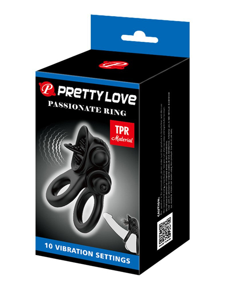 Pretty Love - Passionate Ring - Vibrierender Cockring - Schwarz