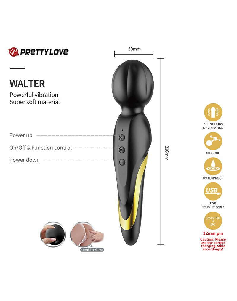 12: Pretty Love - Queens Luxury Collection - Vibrator - Veredelt mit 18K Gold - Schwarz