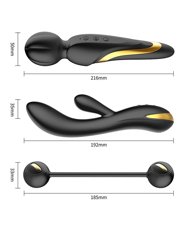 15: Pretty Love - Queens Luxury Collection - Vibrator - Veredelt mit 18K Gold - Schwarz