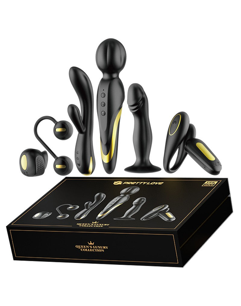 17: Pretty Love - Queens Luxury Collection - Vibrator - Veredelt mit 18K Gold - Schwarz