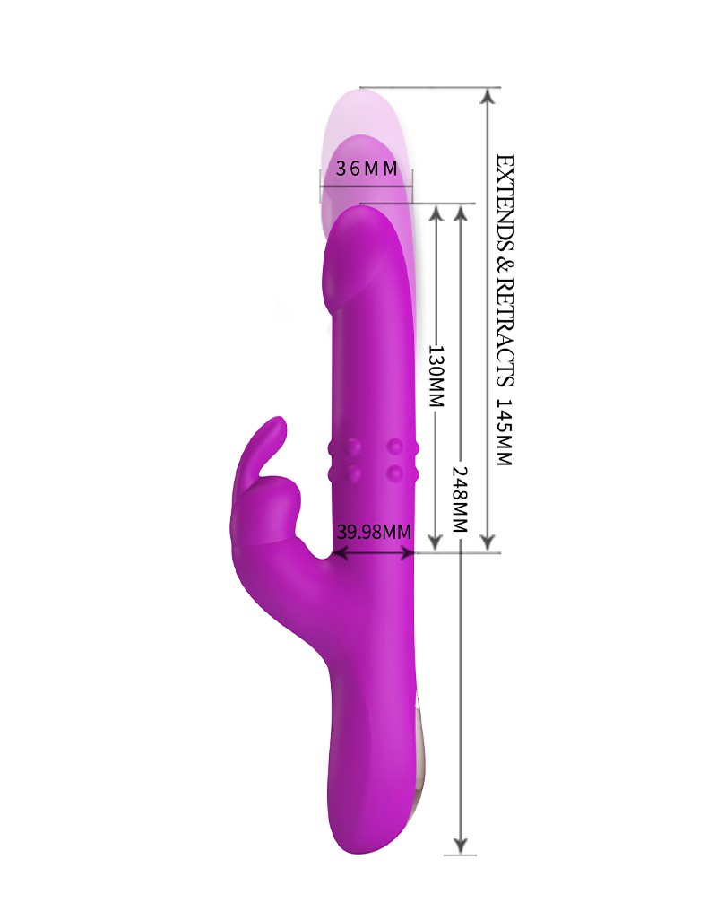 Pretty Love - Reese - Thrusting Rabbit Vibrator - Rosa