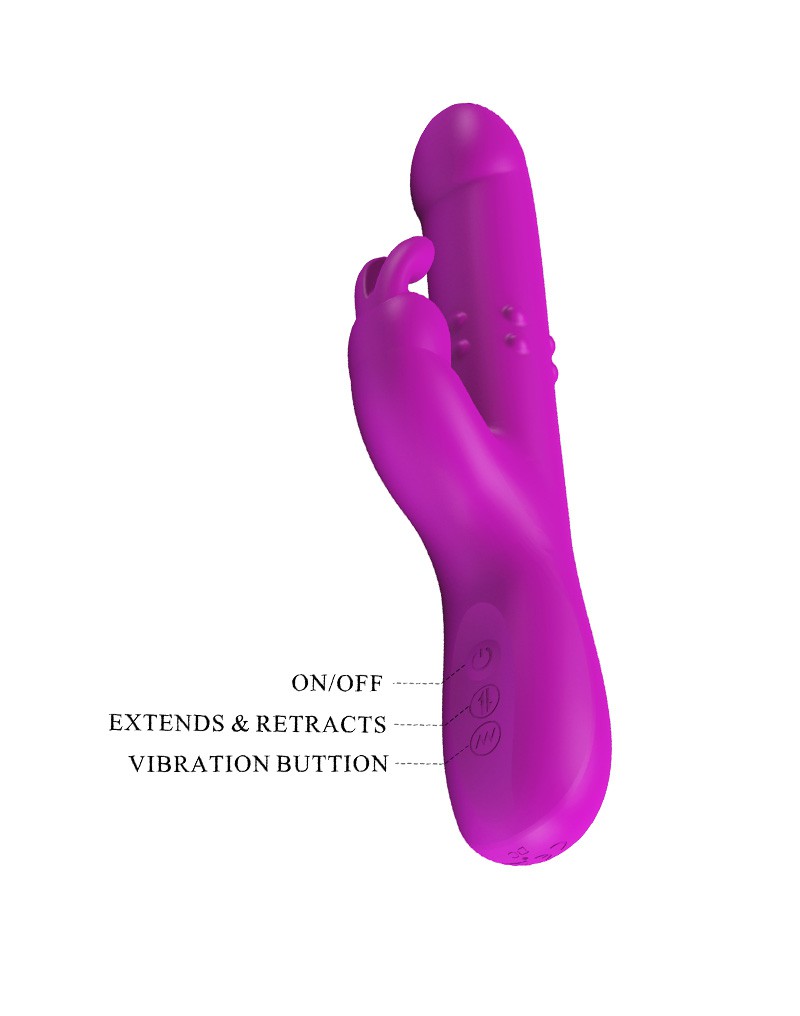 Pretty Love - Reese - Thrusting Rabbit Vibrator - Rosa