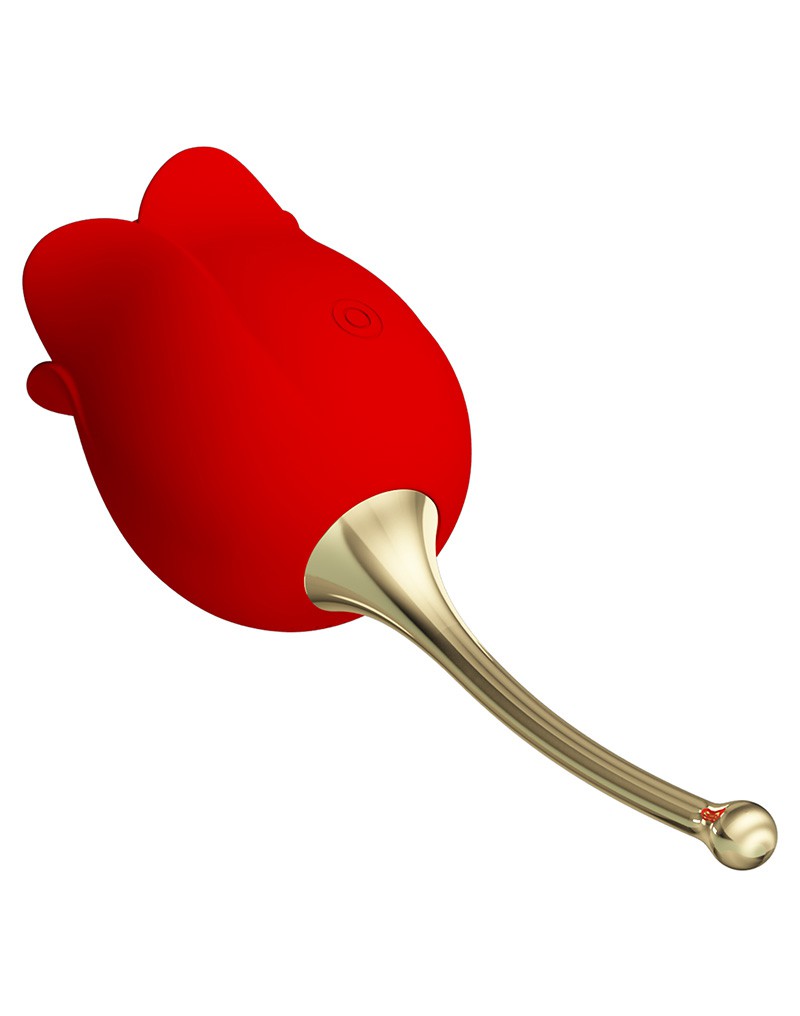 Pretty Love - Rose Lover - Klitoris-Vibrator mit Leckstimulator - Gold & Rot