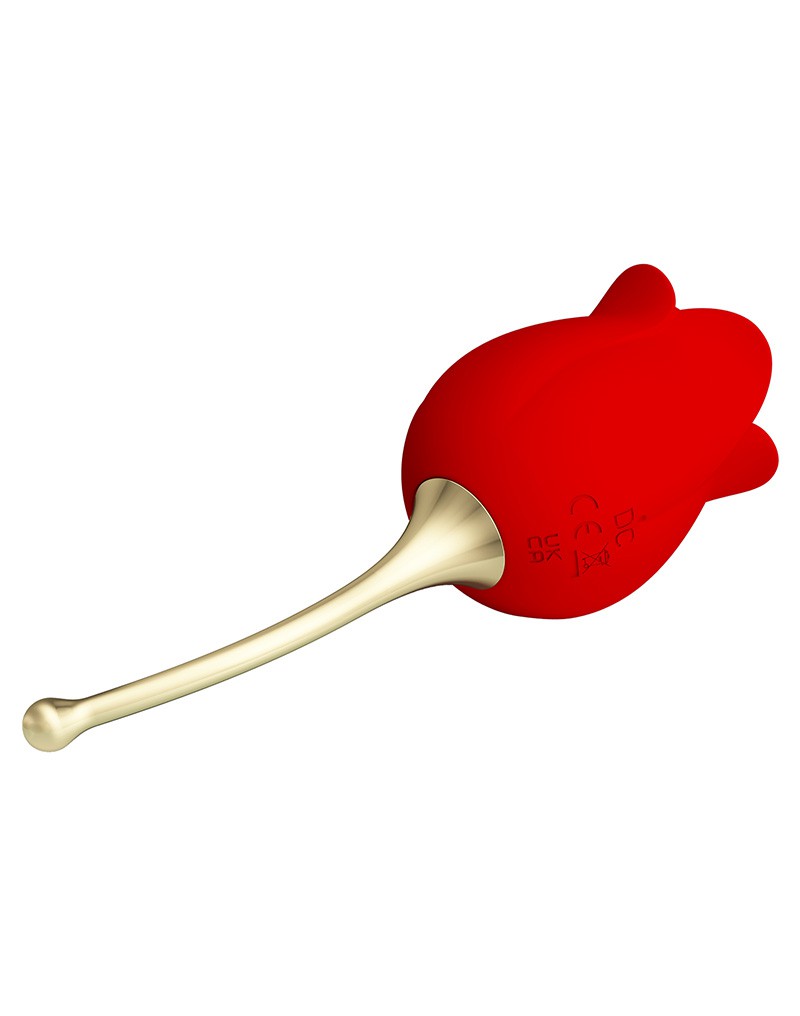 Pretty Love - Rose Lover - Klitoris-Vibrator mit Leckstimulator - Gold & Rot