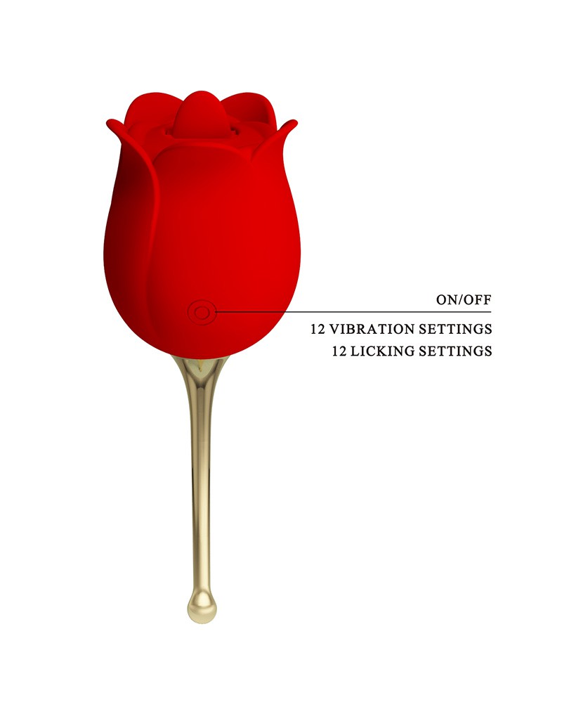 Pretty Love - Rose Lover - Klitoris-Vibrator mit Leckstimulator - Gold & Rot