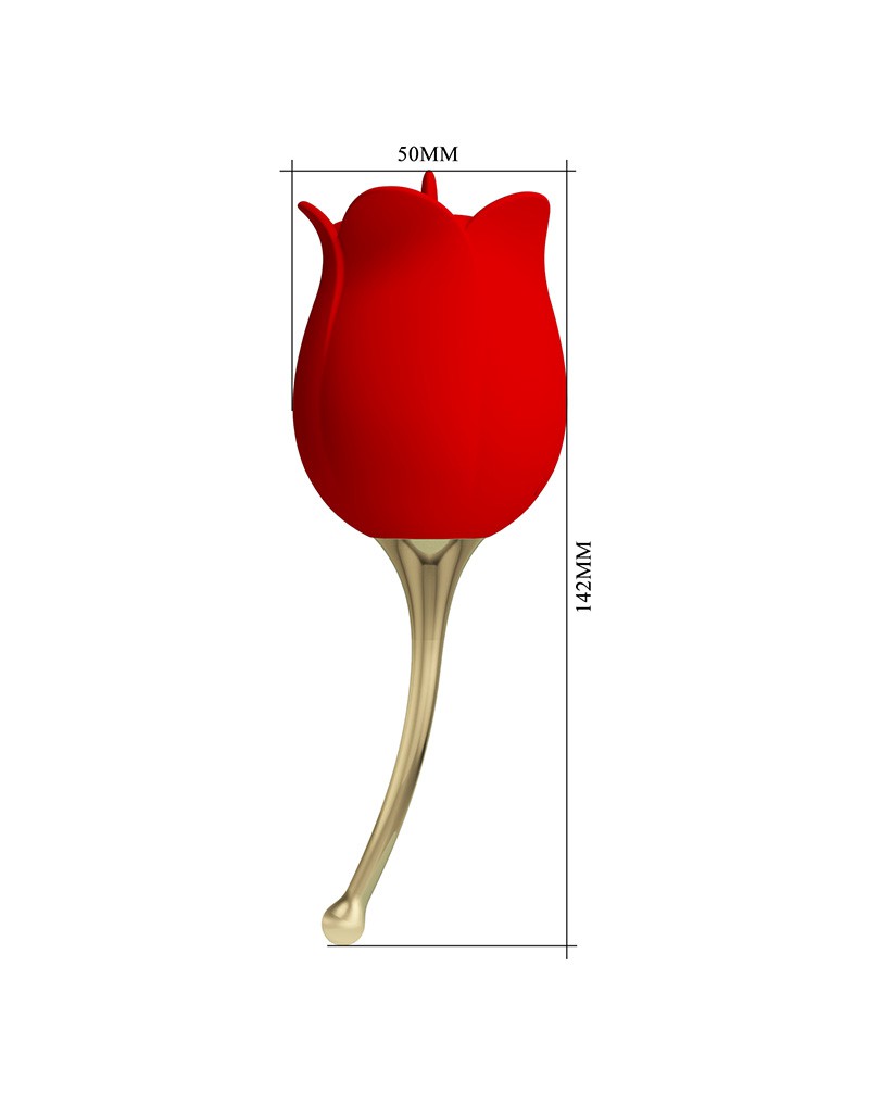 Pretty Love - Rose Lover - Klitoris-Vibrator mit Leckstimulator - Gold & Rot