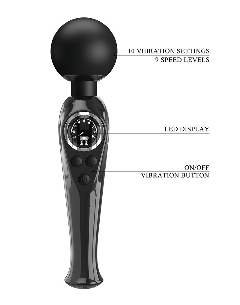 7: Pretty Love - Skyler - Wandvibrator mit digitaler LED-Anzeige - Schwarz