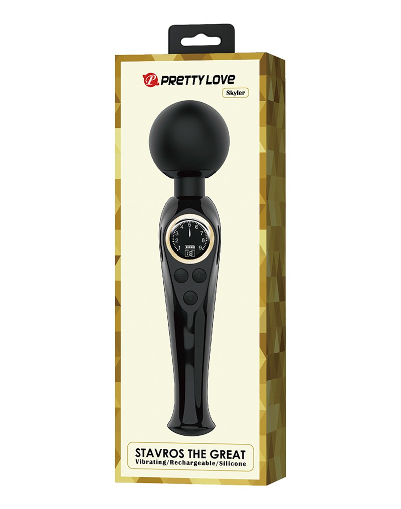 Pretty Love - Skyler - Wandvibrator mit digitaler LED-Anzeige - Schwarz