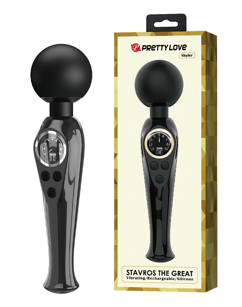 Pretty Love - Skyler - Wandvibrator mit digitaler LED-Anzeige - Schwarz
