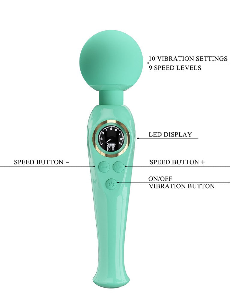 7: Pretty Love - Skyler - Wandvibrator mit digitaler LED-Anzeige - Blau