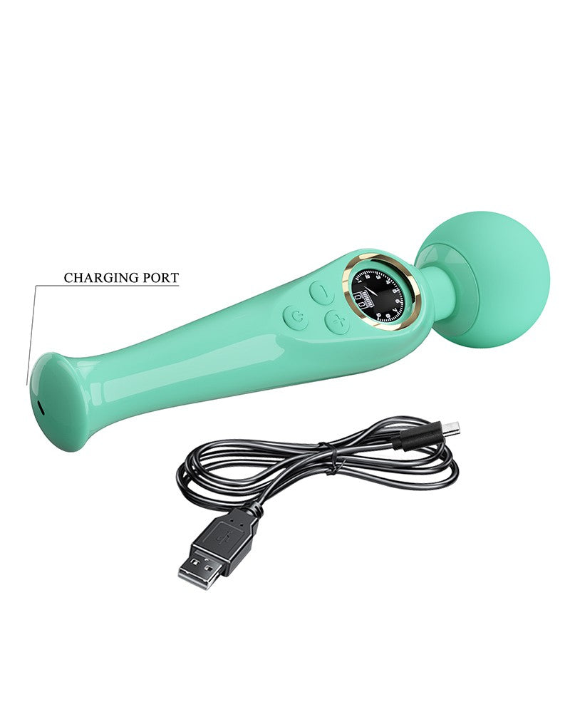 8: Pretty Love - Skyler - Wandvibrator mit digitaler LED-Anzeige - Blau