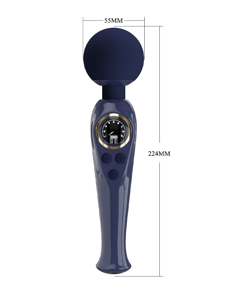 Pretty Love - Skyler - Wandvibrator mit digitaler LED-Anzeige - Dunkelblau