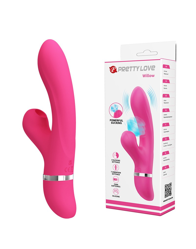 7: Pretty Love - Willow - Rabbit Vibrator mit Saugfunktion - Pink