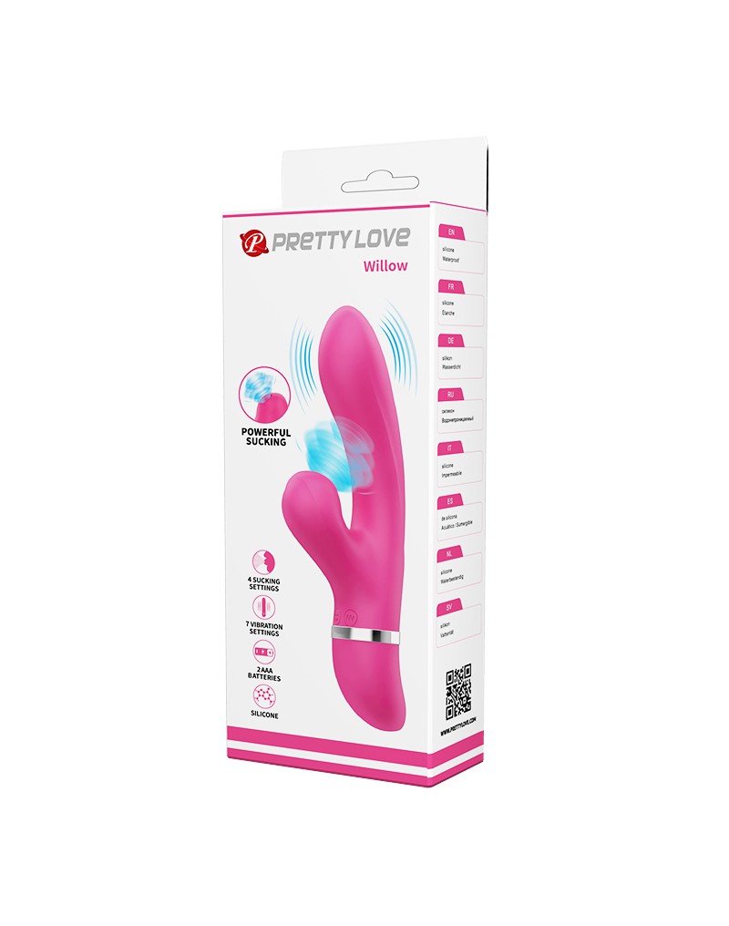Pretty Love - Willow - Rabbit Vibrator mit Saugfunktion - Pink