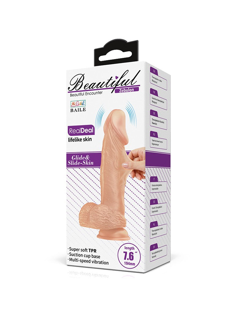 2: Pretty Love - Zebulon - Realistischer Vibrationsdildo 19.4 cm - Nude