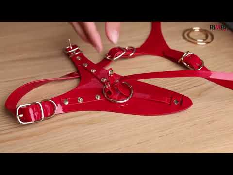 Strap-On-Me - Kunstleder-Harness Fabulous - Einheitsgröße - Rot glänzend