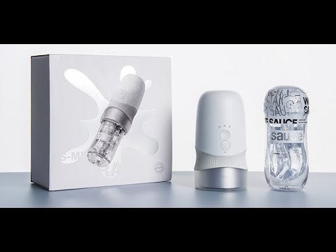 Sauce - Extra Sauce - Elektronischer Masturbator mit weißem Saucenbecher - Weiß