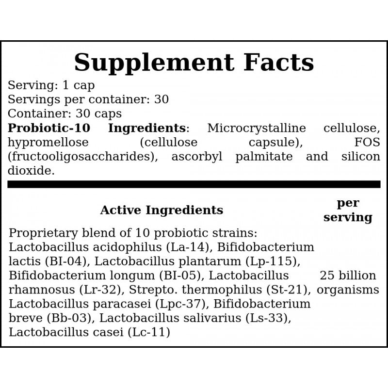 Probiotic-10 25 Billion - 30vcaps. x12